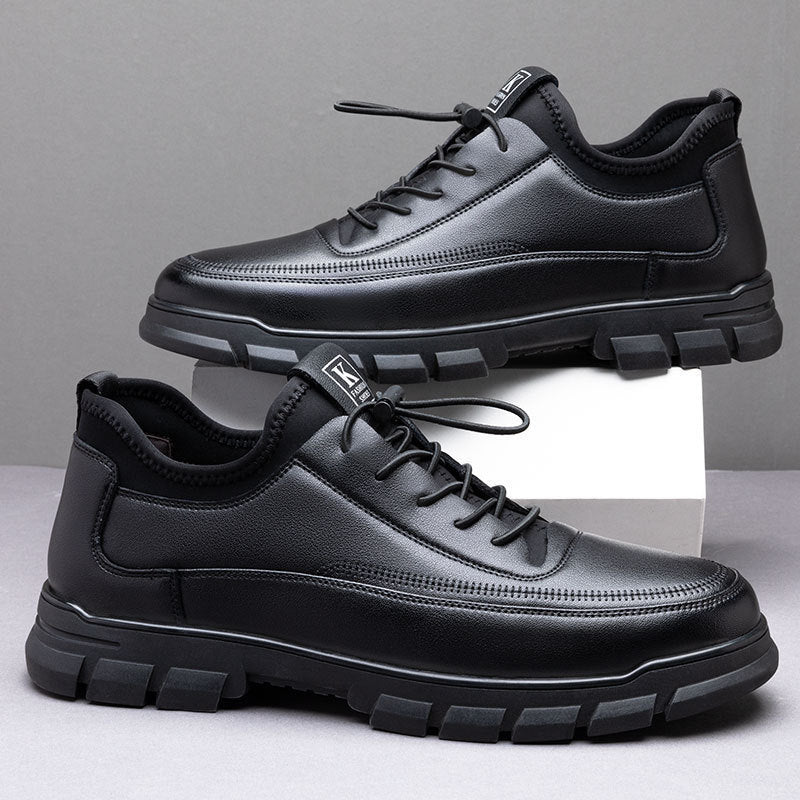 Men's Black Formal Leather Shoes - Business Casual Soft Upper Dress Shoes