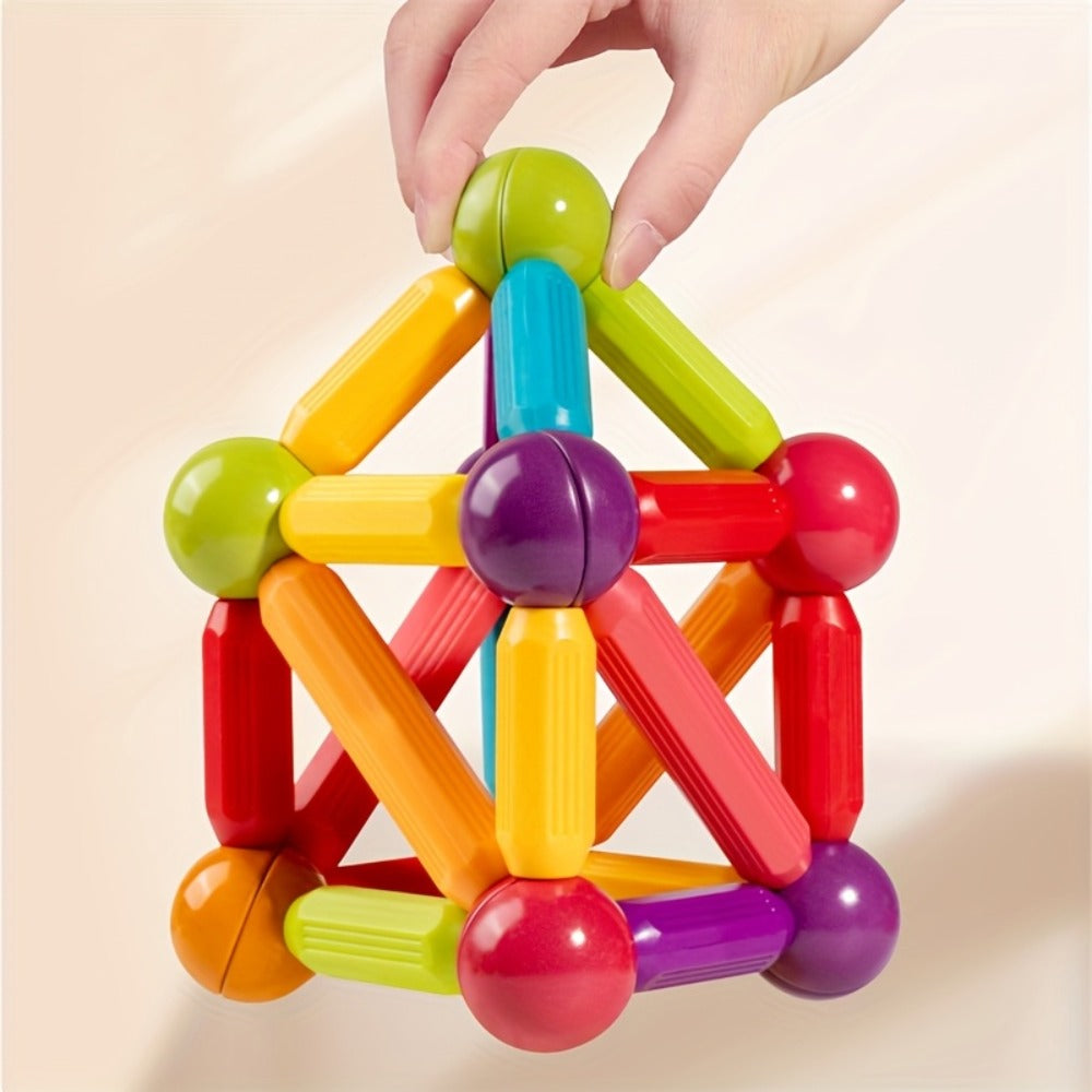 Magnetic Stick and Ball Building Set in 28-Piece or 58-Piece Multicolor Options for Pictured 3D Shapes — image 4