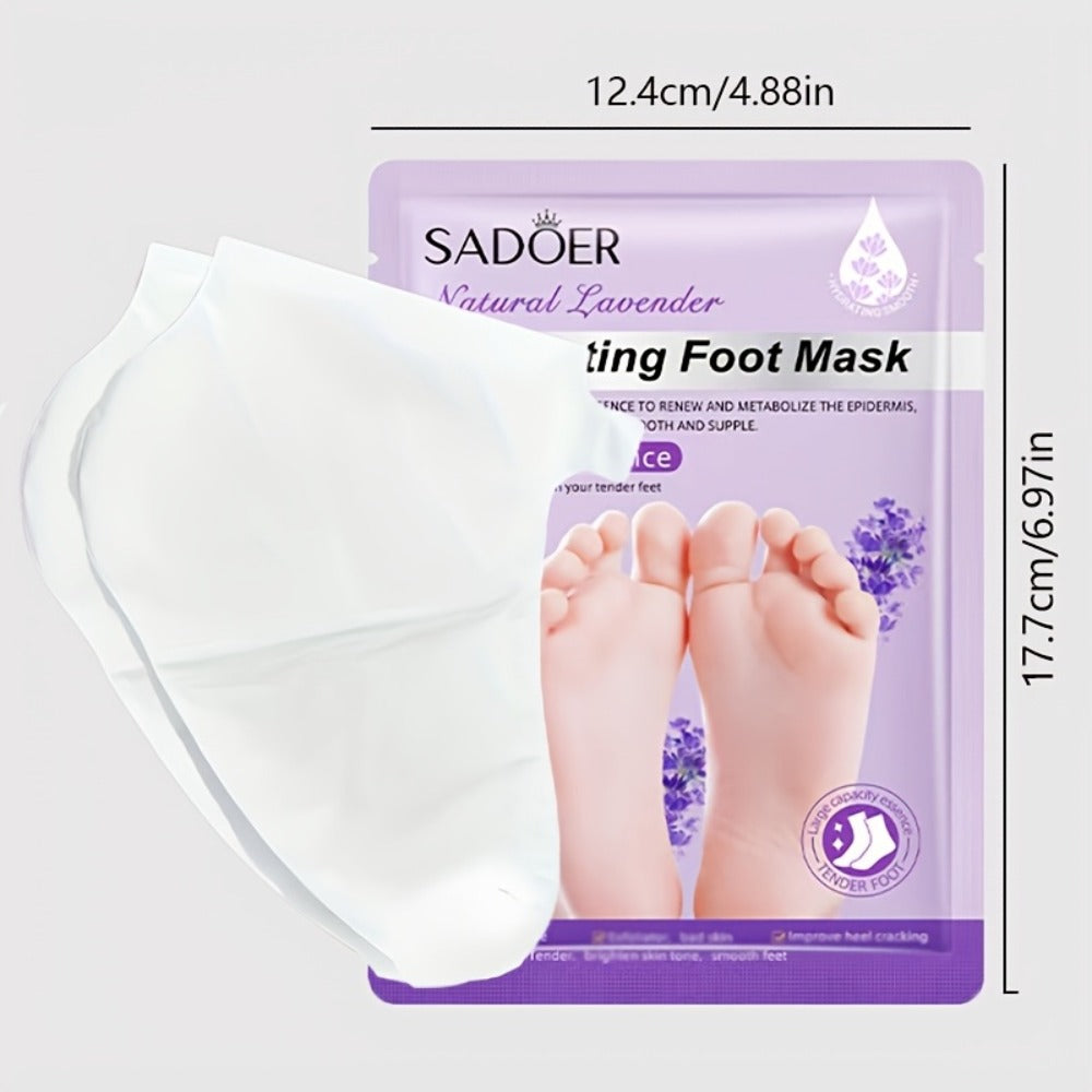 Lavender Foot Mask Socks Deep Hydrating Moisturizing Foot Care Treatment – Soft Smooth Skin, Portable Home Travel Spa — image
