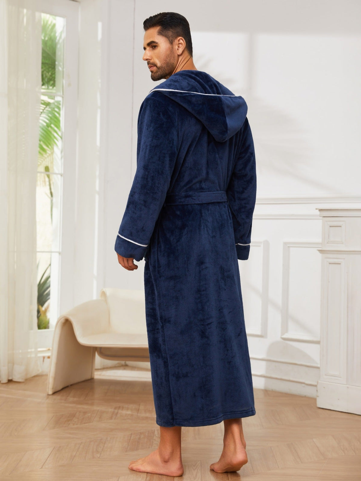 Fashion Men's Flannel Bathrobe Pajamas Women