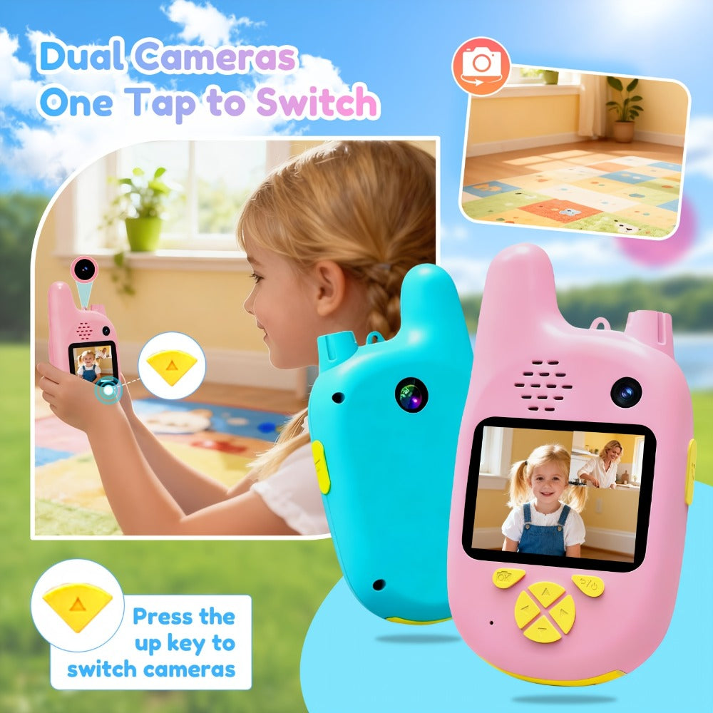 Walkie Talkies, Kids Video 2 Pack Video Call, Voice Changer & Dual Camera, Long Range Outdoor Toy — image 6