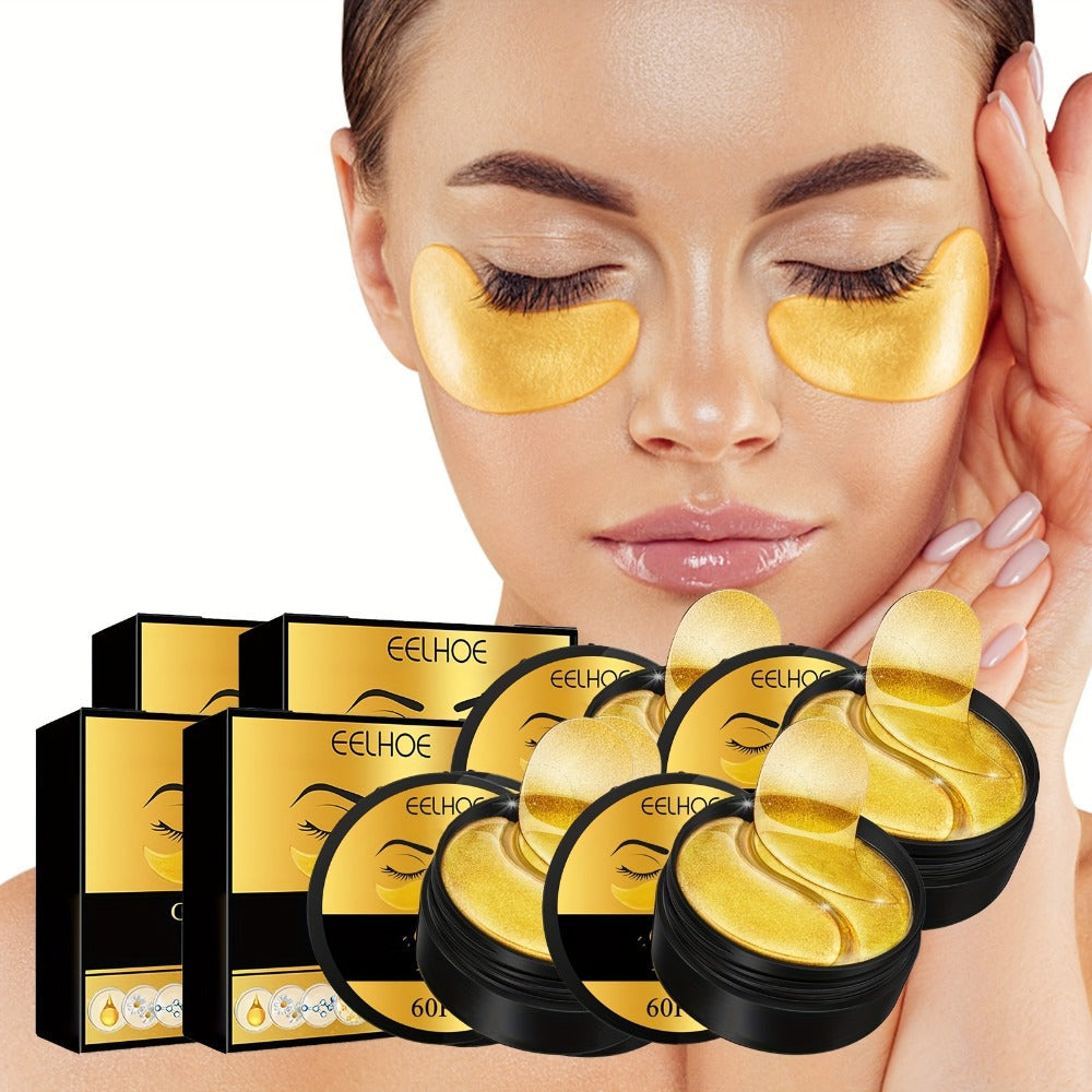 Under Eye Patches 120pcs (2 Boxes) with Hyaluronic Acid, Collagen & Glycerin – Gold Eye Mask for Dark Circles, Puffiness & Fi