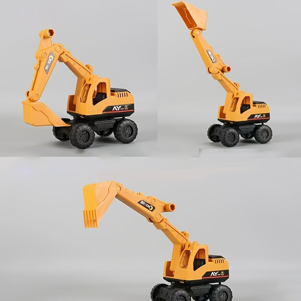 4-Piece STEM Construction Toy Vehicle Set for Toddlers, Shatterproof Excavator Mixer Dump Truck Bulldozer — image 11