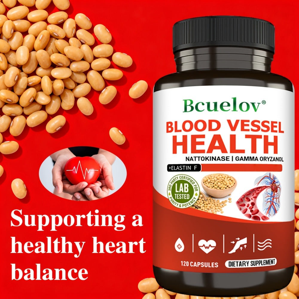 Nattokinase Supplement 120 or 240 Capsules, Gamma-Oryzanol Cardiovascular Formula for Heart Health — image 4
