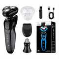 Electric Shaver 3-in-1 Floating-Blade Kit with Nose and Sideburn Trimmers, USB Charging and Digital Display — image 1