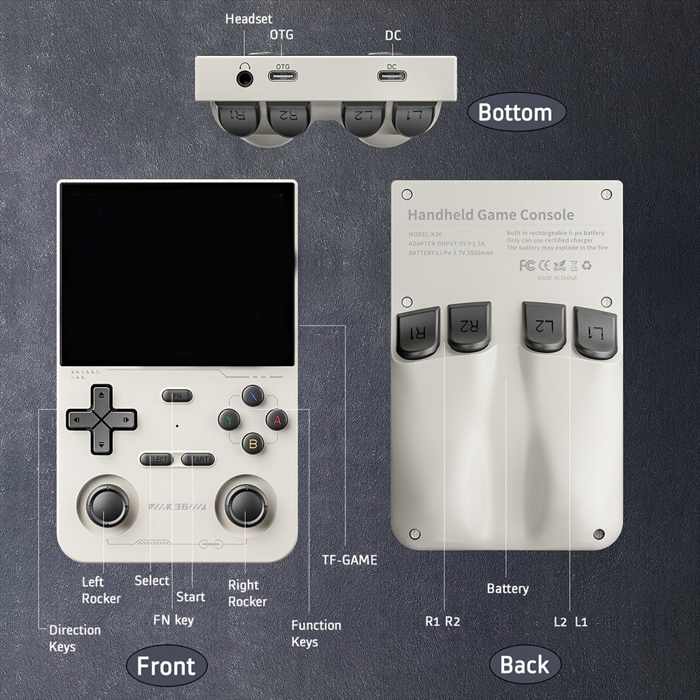 Portable Handheld Game Console Open 3.5 Inch IPS Screen 64GB TF Card Pre-Installed Emulator Ultra Long Battery OTG — image 5