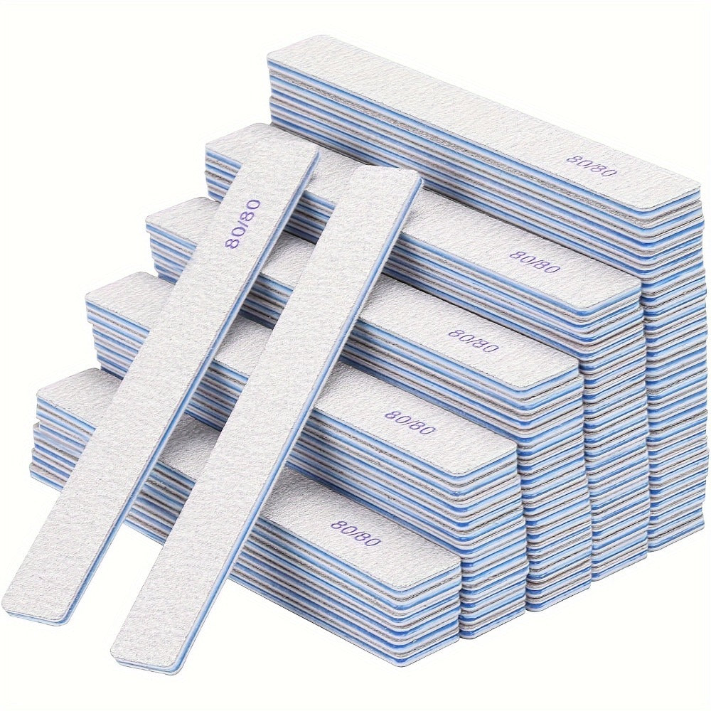 Professional Nail Files 50pcs Bulk Set Double Sided Emery Boards – 80/80, 100/100 & 100/180 Grit Options for Acrylic — image 
