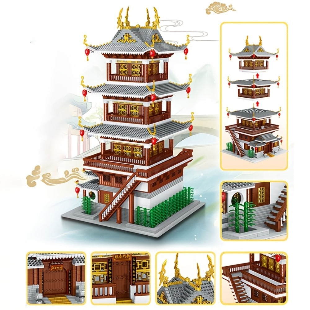 Ancient Chinese Palace Building Blocks Set 6134 Pcs – Heavenly Fairy Mirror Architecture Mini Brick Expert Level Display Mode