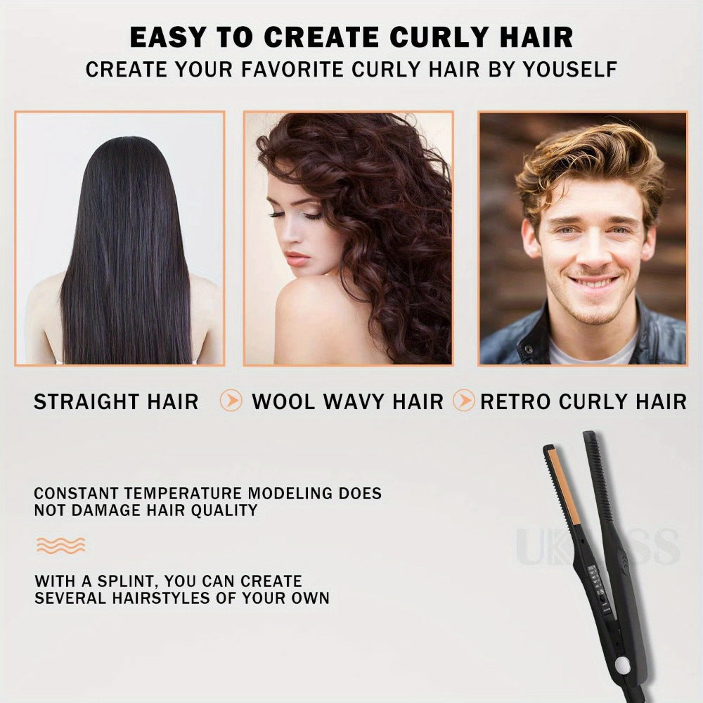 Root Crimper and Straightener Hair Styling Tool with Four Temperatures and Ceramic Plates in Black — image 7