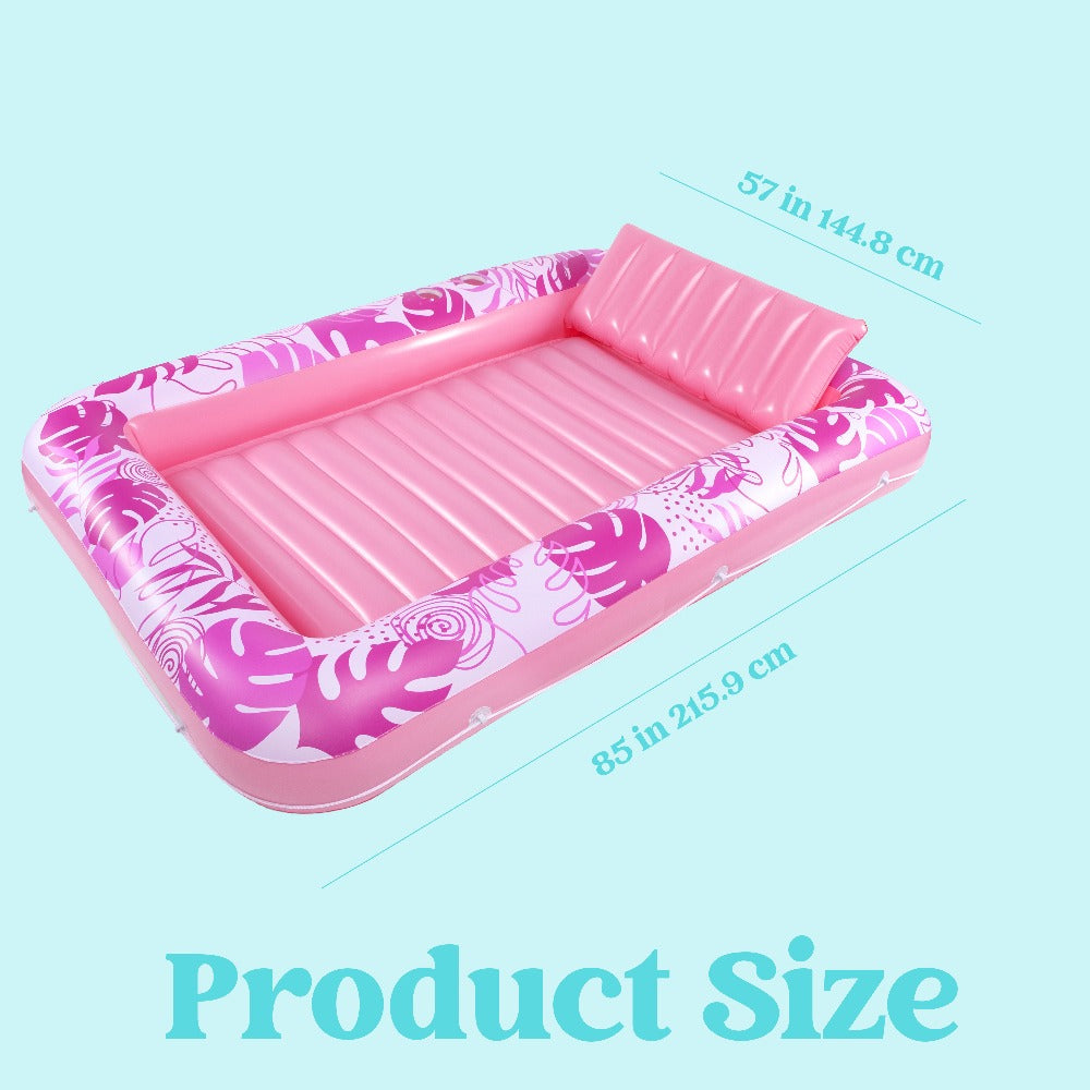 Hot Pink Inflatable Pool Float Tanning Bed with Open Center, Ribbed Base and Large or X-Large Sizes — image 7