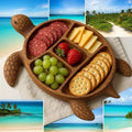Turtle-Shaped Divided Serving Tray with Five Compartments for Snacks, Fruit, Cheese and Crackers — image 1