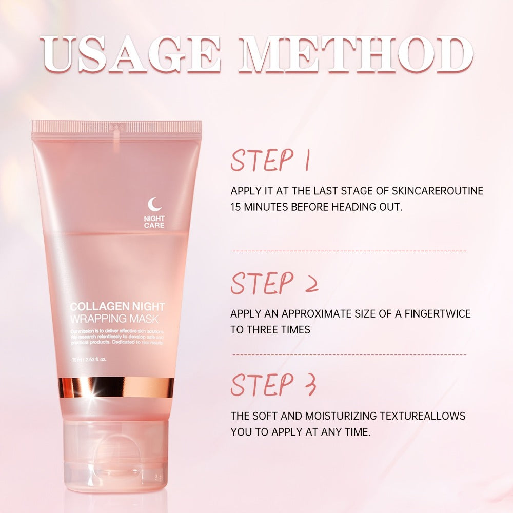 Collagen Night Mask with Jelly Brush, Alcohol-Free Squalane Gel Overnight Face Mask, Deep Nourishing & — image 14