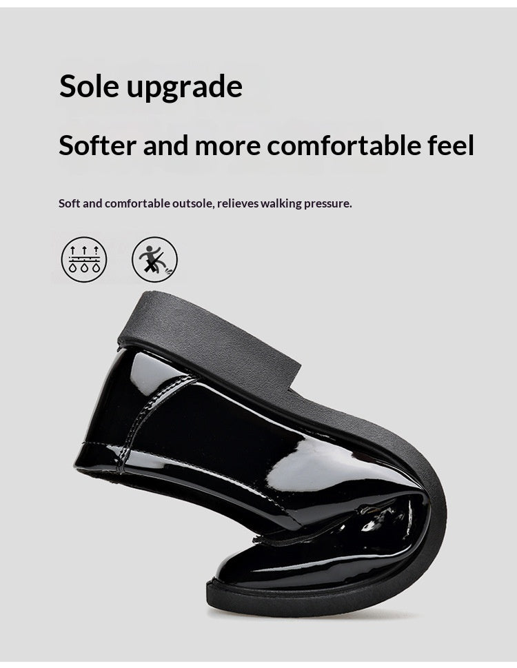Dress Leather Shoes With A Mirror Like Slip On Design