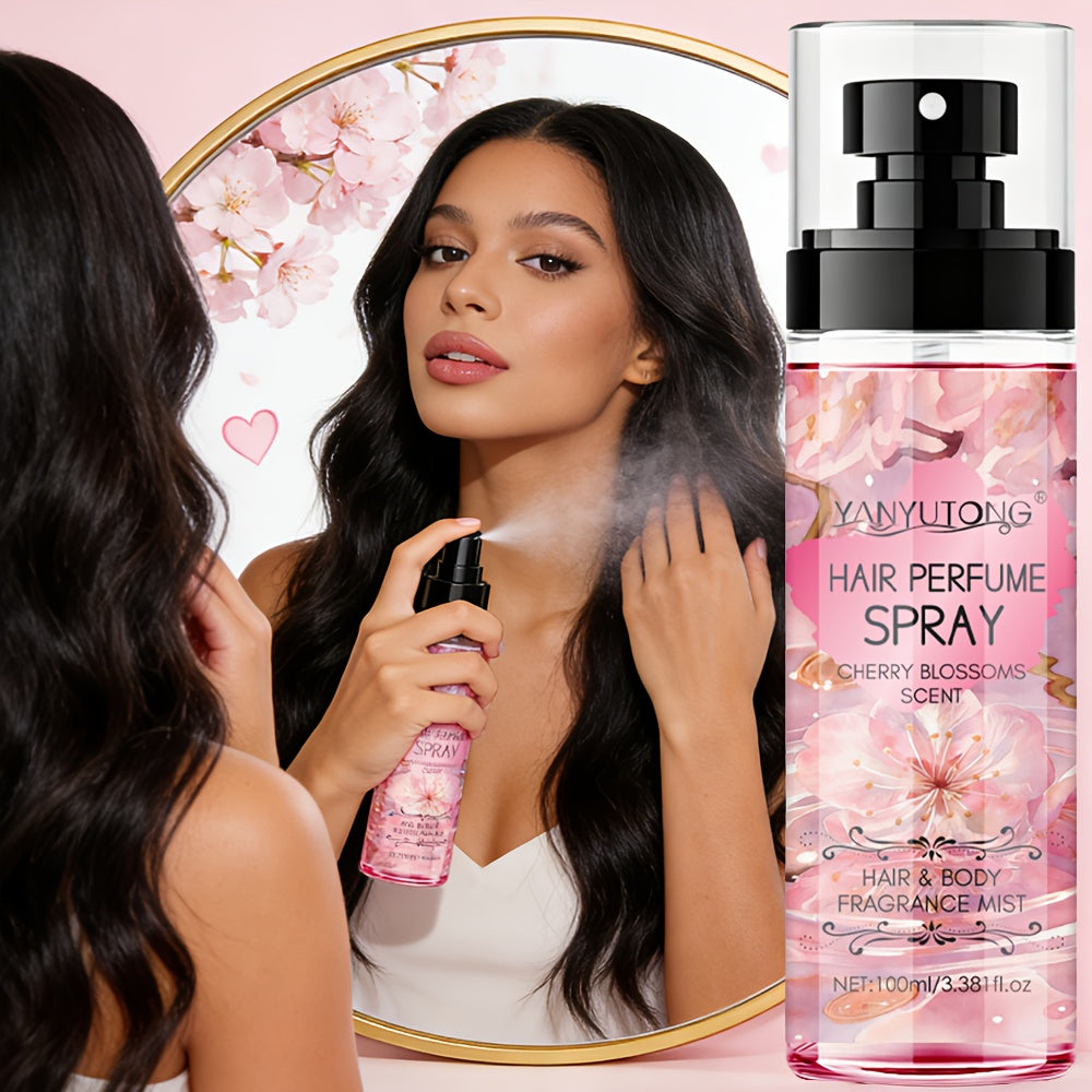 Hair Perfume Mist Cherry Blossom Scent 100ml - Fragrance Non-Greasy No-Wash Aromatic Hair for Bath Time, Home Spa and Persona