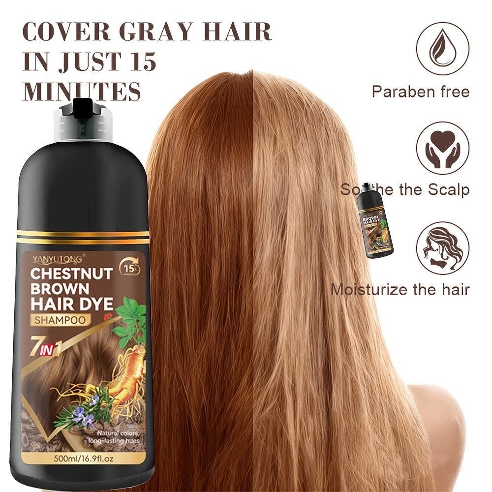 Hair Dye Shampoo Natural Plant Pigments, Covers Gray Hair Fast in 1 Wash, 16.91oz Color Shampoo in Black — image 13