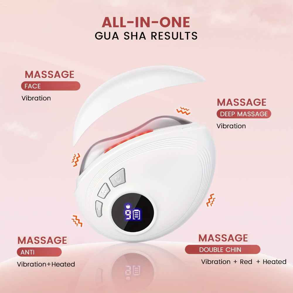 Electric Gua Sha Facial Sculpting Tool 9-Speed Vibration & Heat USB Rechargeable - Skin Lifting Lymphatic for Home or Salon S