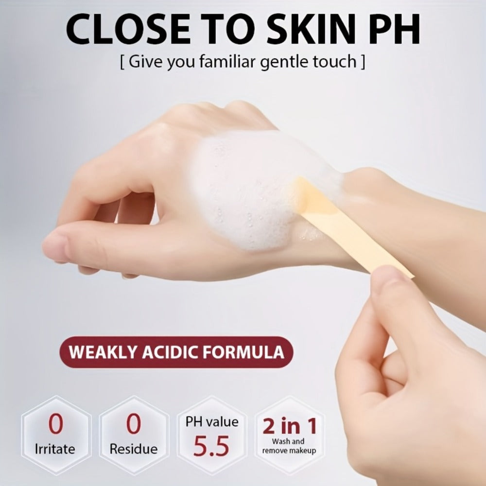 Brightening Face Wash 5-in-1 with Hyaluronic Acid Niacinamide Vitamin C Vitamin E & Collagen – Rich Foam Deep Cleansing Moist