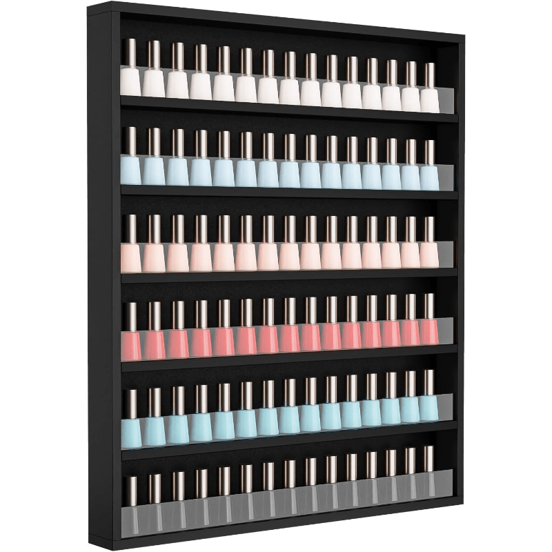 Wall Mount Nail Polish Rack Organizer 6 or 10 Tier with Acrylic Baffle Salon Display Shelf for Gel Polish — image 22