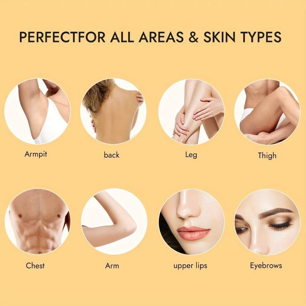 Sugar Wax Hair Removal Kit 300g – Gentle Soft Wax with Strips & Sticks for Body Hair Removal, Lemon or Activated Carbon Formu