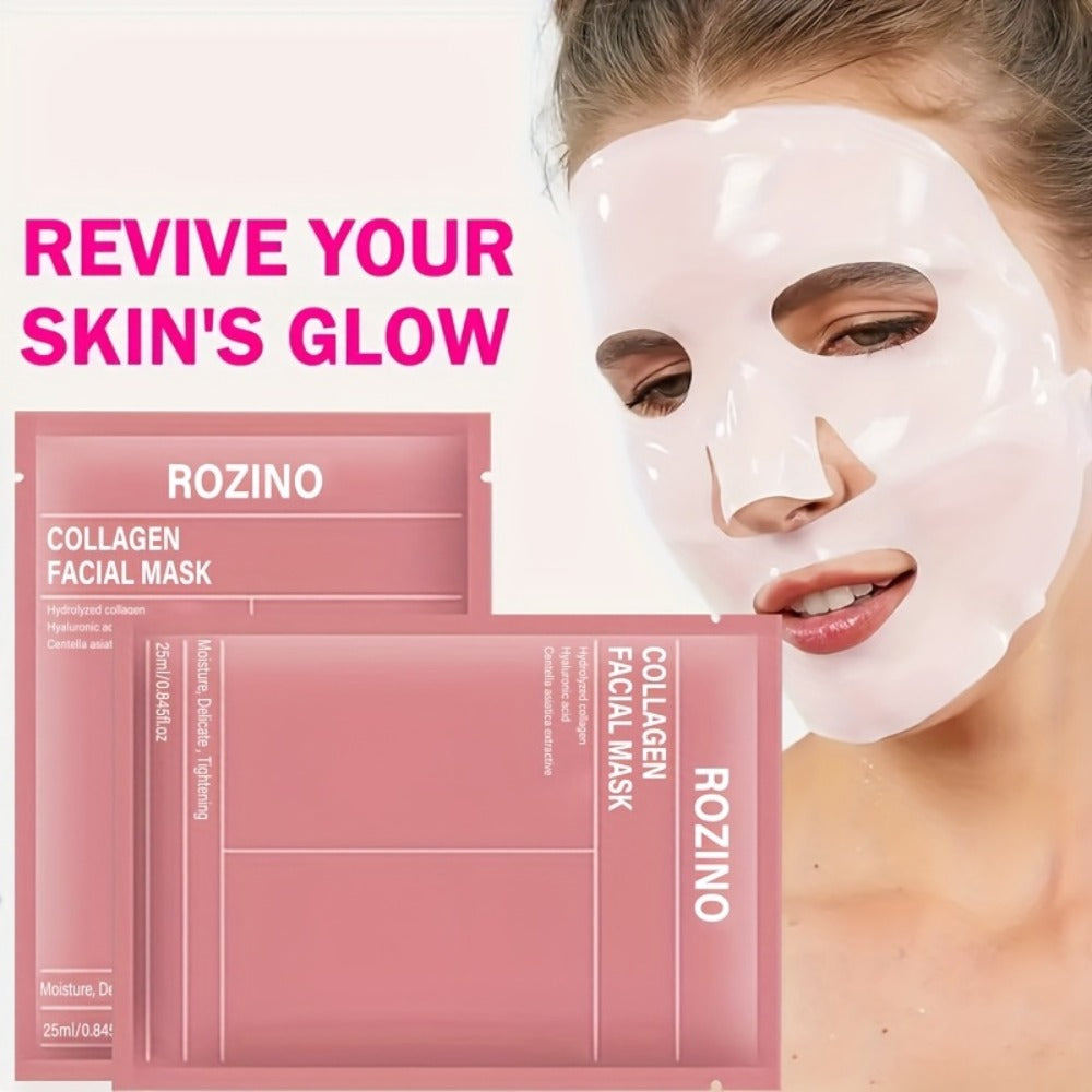 Face Mask, ROZINO 15-Piece Collagen Sheet Assortment with Bio-Collagen and Kojic Acid Turmeric Packets — image 8