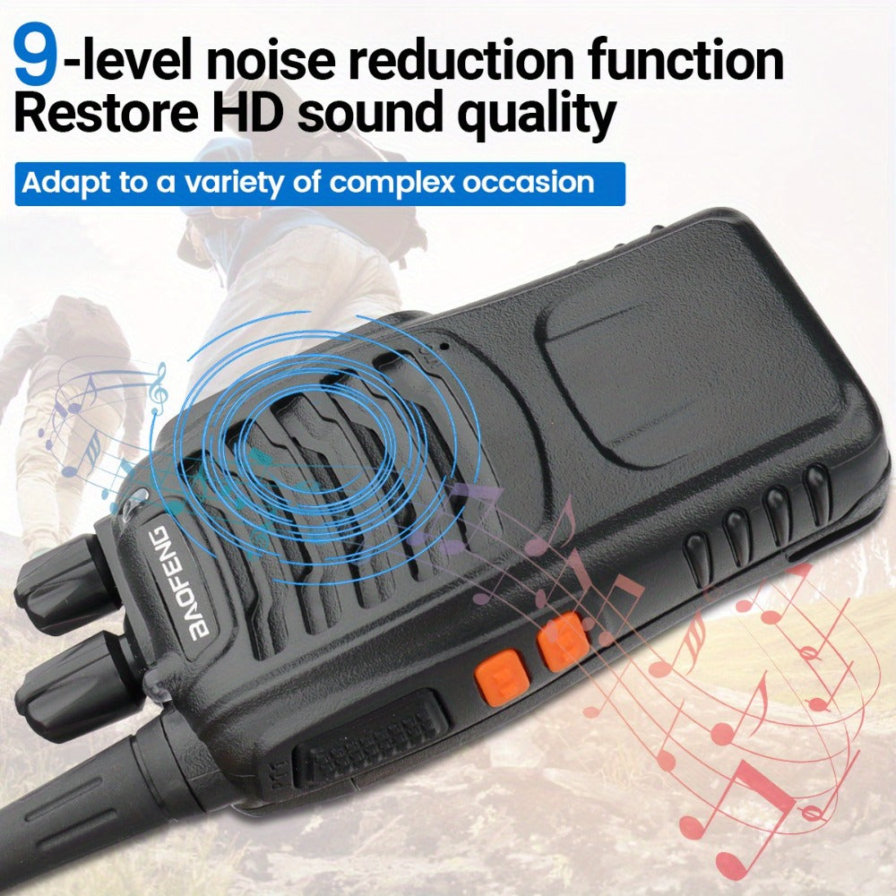 Baofeng BF-888S Walkie Talkie 2-Pack – Long Range UHF Two Way Radio, Wireless Frequency Copy, Portable Ham Radio for Hunting,