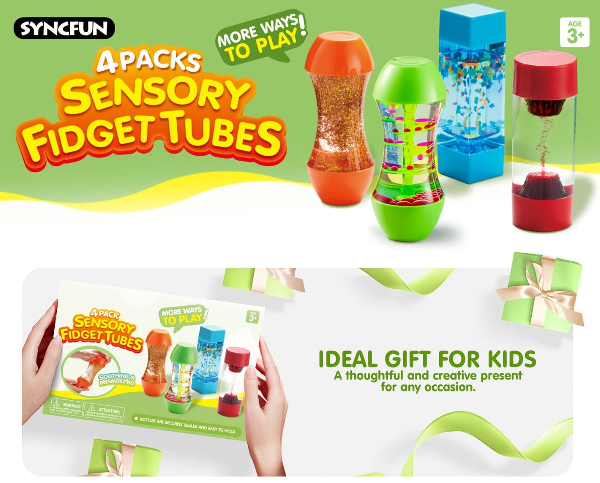 Four-Piece Visual Flow Tube Set with Glitter, Fish, Flake and Volcano Motion Designs in Four Shapes — image 9