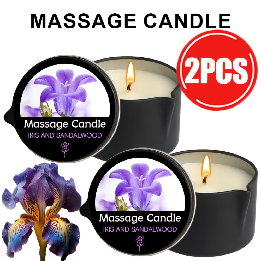 Massage Oil Candle 2-in-1 Soy Wax Scented Candle with Essential Oil – Moisturizing Warm Body Lotion for Spa Pedicure Relaxati