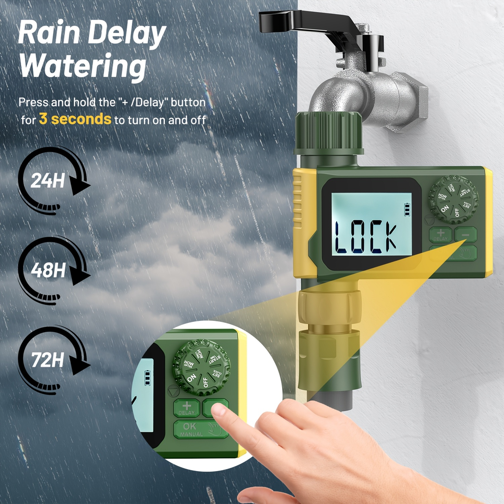 Garden Irrigation Timer Automatic Watering Controller for Lawn Farm Drip System, for Garden, Lawn and Yard Watering — image 7