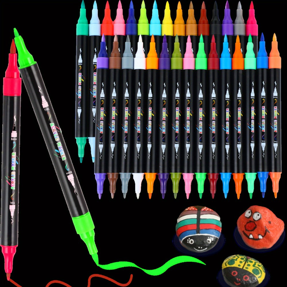 Acrylic Paint Markers Brush & Fine Dual Tip 30 48 60 Colors with the Listed Color, Size or Set Options for Everyday Use — ima
