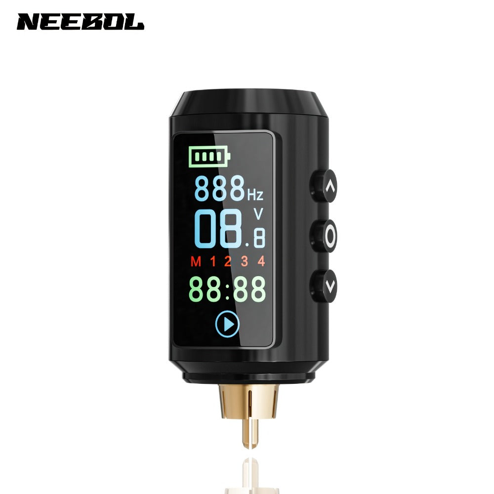 P7 1600mAh Cordless Tattoo Power Supply with Color Screen, Four Memory Modes and RCA Connector — image 3