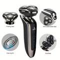 5-in-1 Rechargeable 3-Head Rotary Electric Razor with Detail Trimmer, Nose Trimmer and Cleaning Brush — image 11