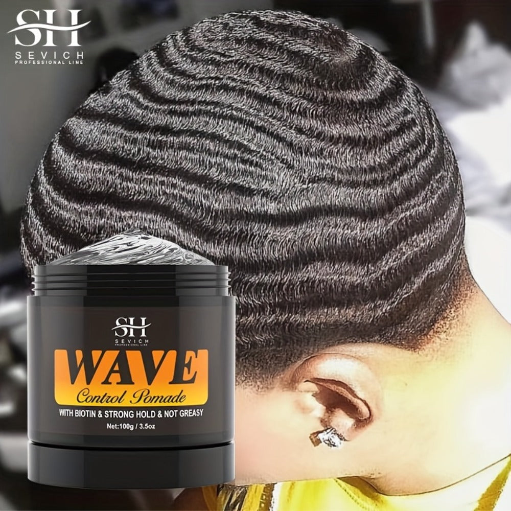 360 Wave Pomade Strong Hold Hair Styling with Jojoba Oil – Frizz Control Moisturizing Formula for Dreads Locks Twists Coily C