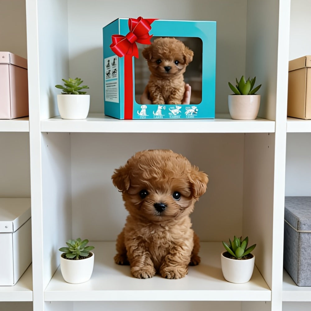 Two-Piece Brown Electronic Plush Puppy Toy Set with Walking and Barking Presentation and Boxed Dogs — image 5