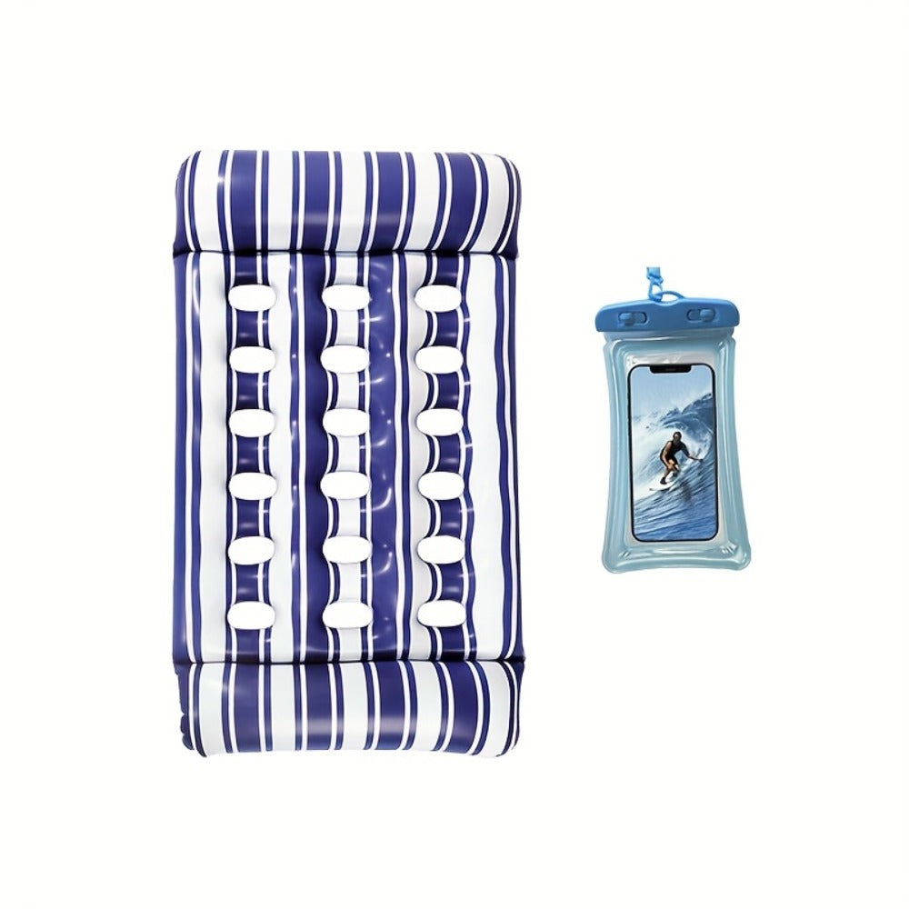 Pool Float Striped Tanning Mat with Built-In Headrest, 51.18 x 27.56 Inches and Three Color Selections — image 4