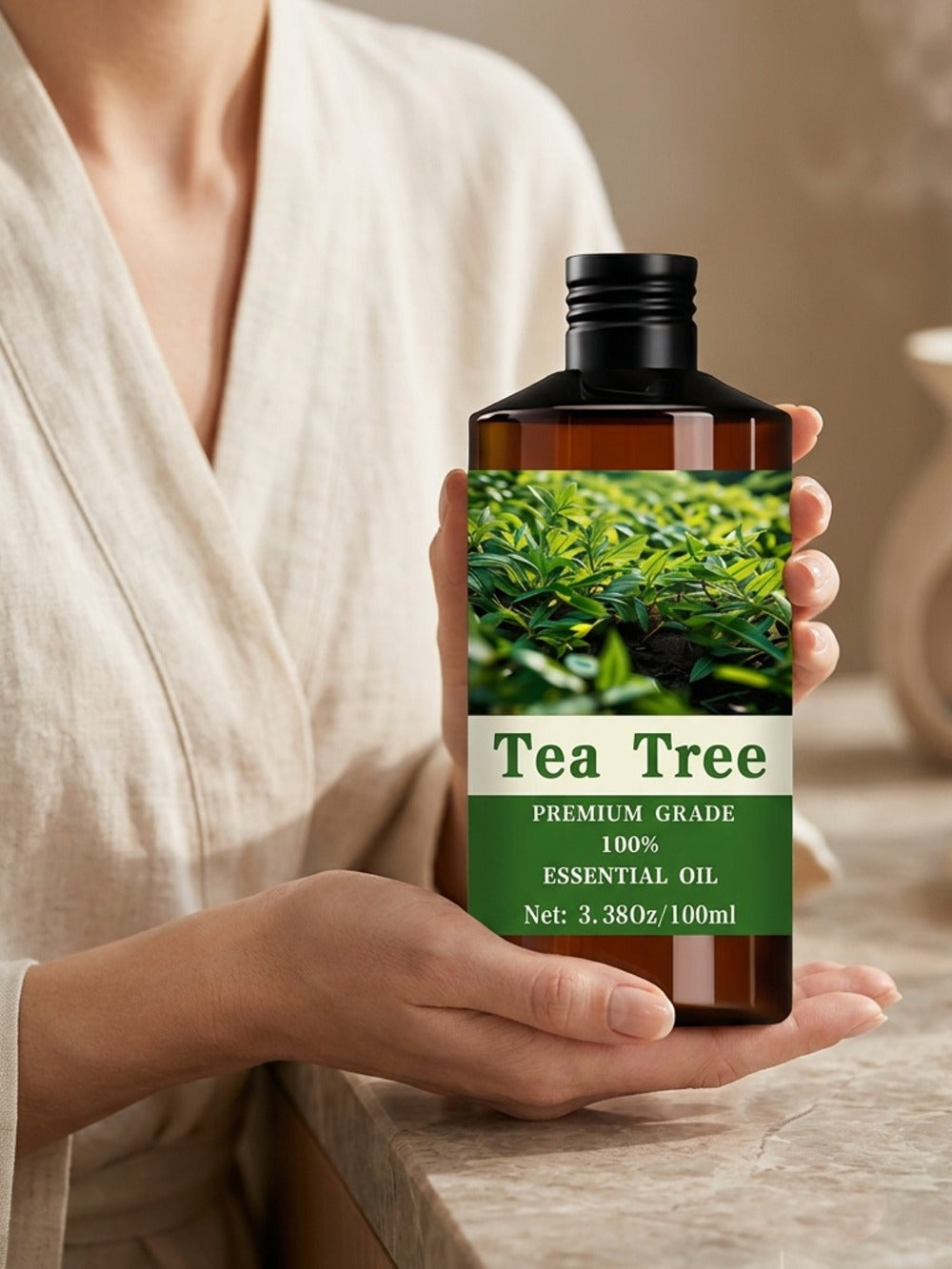 Essential Oil Tea Tree Fresh Earthy Aroma in 100ml Bottle for Diffuser, Massage, Meditation and Personal Care — image 7