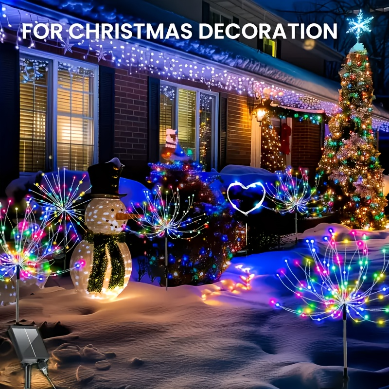 Solar Garden Lights Firework Stakes with 240-640 LEDs, 8 Modes, 4/8 Packs and Three Light Colors — image 24