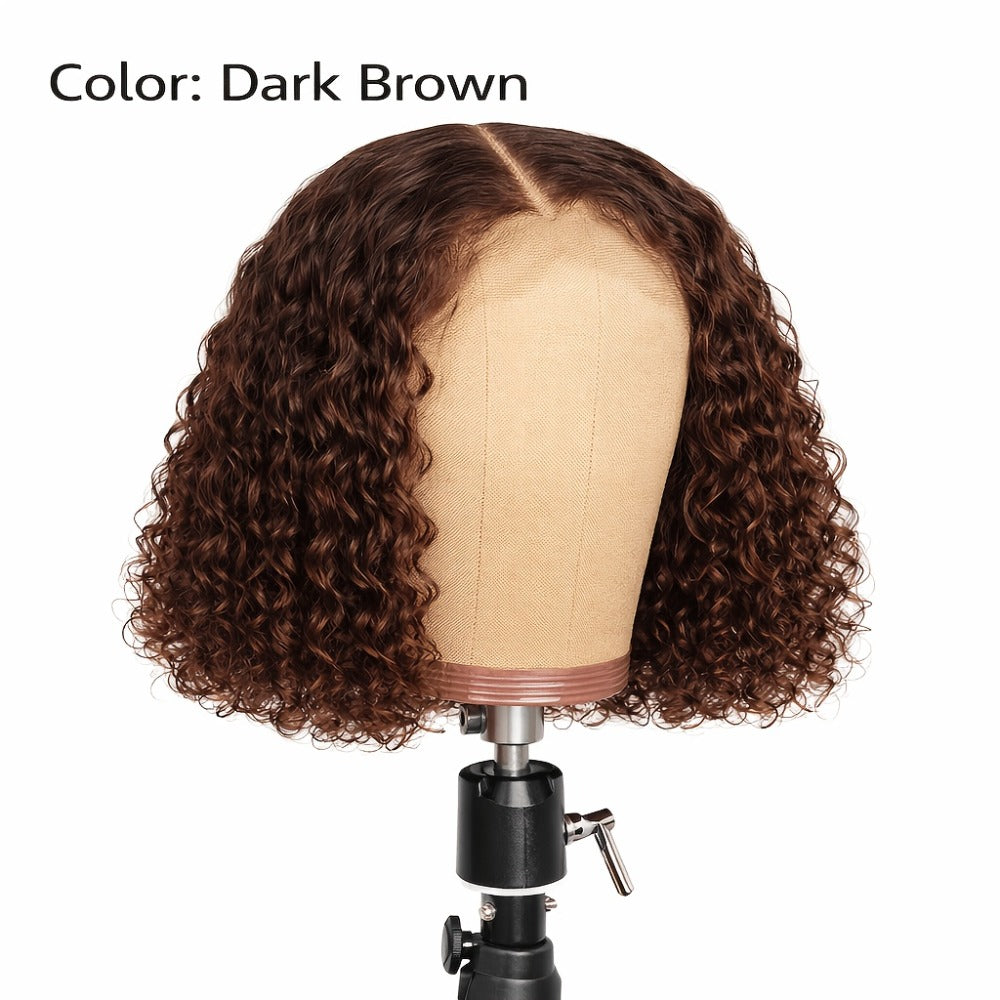 Synthetic Wig 14-Inch Deep-Wave Curly Bob with Glueless Rose Net Cap in Four Colors for Daily Style — image 14