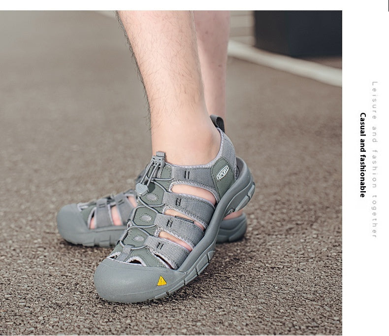 Men's Thick Bottom Toe Cap Beach Upstream Plus Size Outdoor Casual Shoes