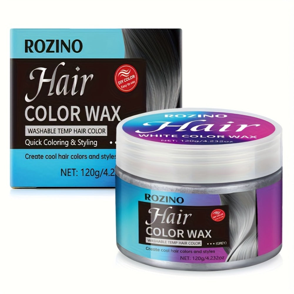 ROZINO Grey Hair Color Wax 3-in-1 Color Style & Fix – Vitamins & Protein Formula, Hides Grey Instantly, Natural Volume, Easy 