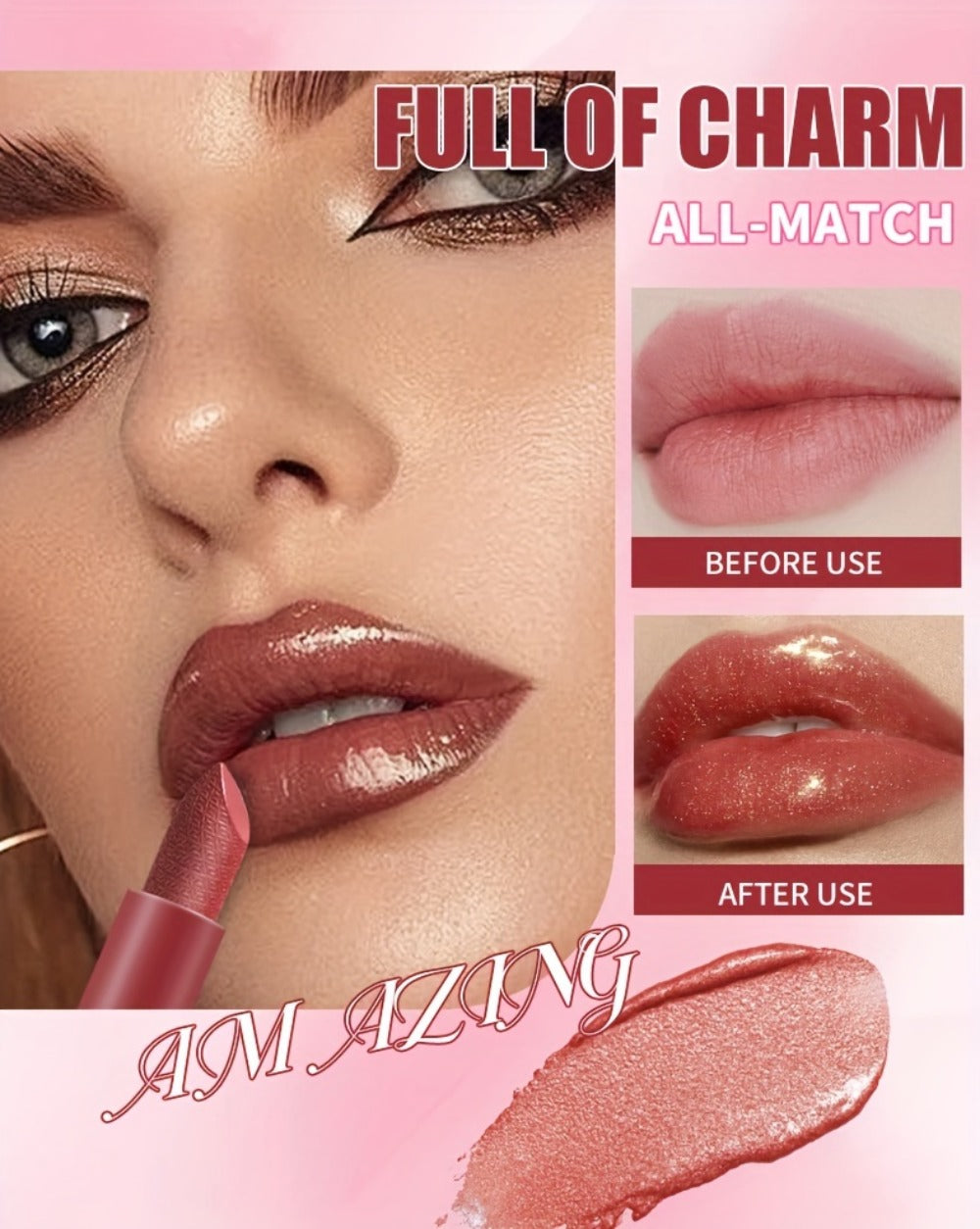 Lipstick Set, Sexy Kiss 6-Piece Sparkling Shimmer Bullet Collection in a Pink Presentation Box — image 12