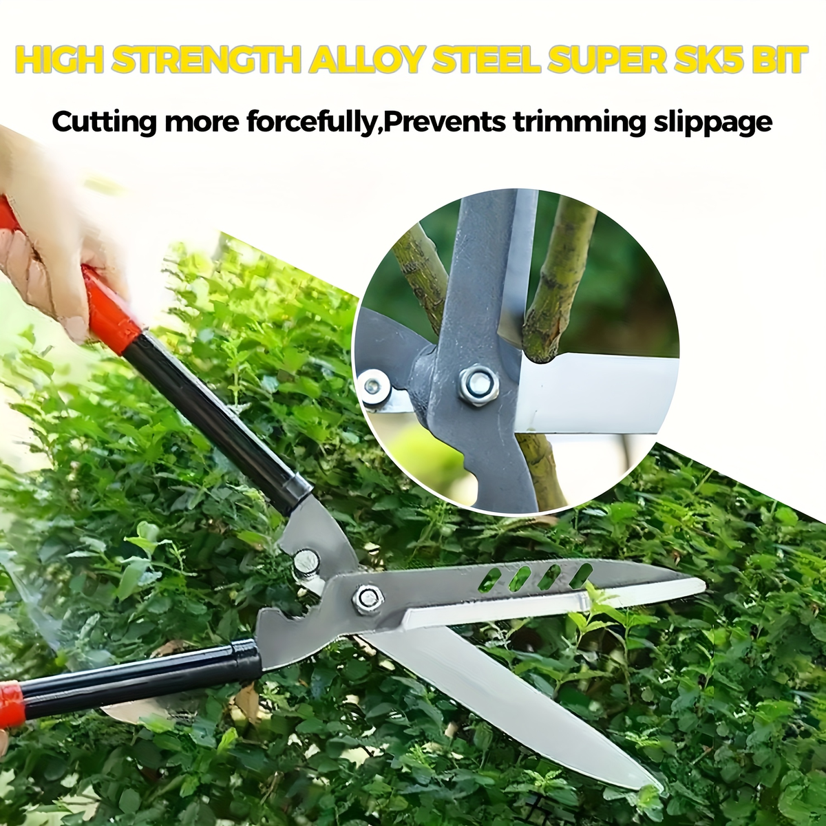 Long-Handle Hedge and Twig Shears, 20.4 Inches Overall with 10.8-Inch Blades and Red Grip Ends — image 12