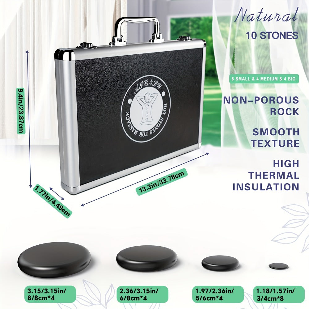 Basalt Hot Stone Massage Kit 20Pcs with Temperature Control Heater – Professional Spa Therapy Set for Full — image 4