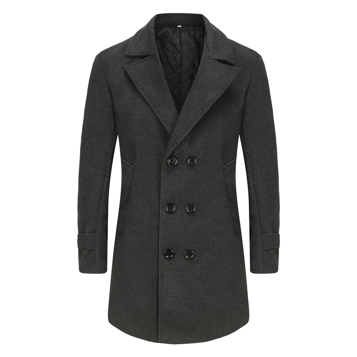 Cotton-padded Wool Coat Fashionable Lapel Wool Outerwear