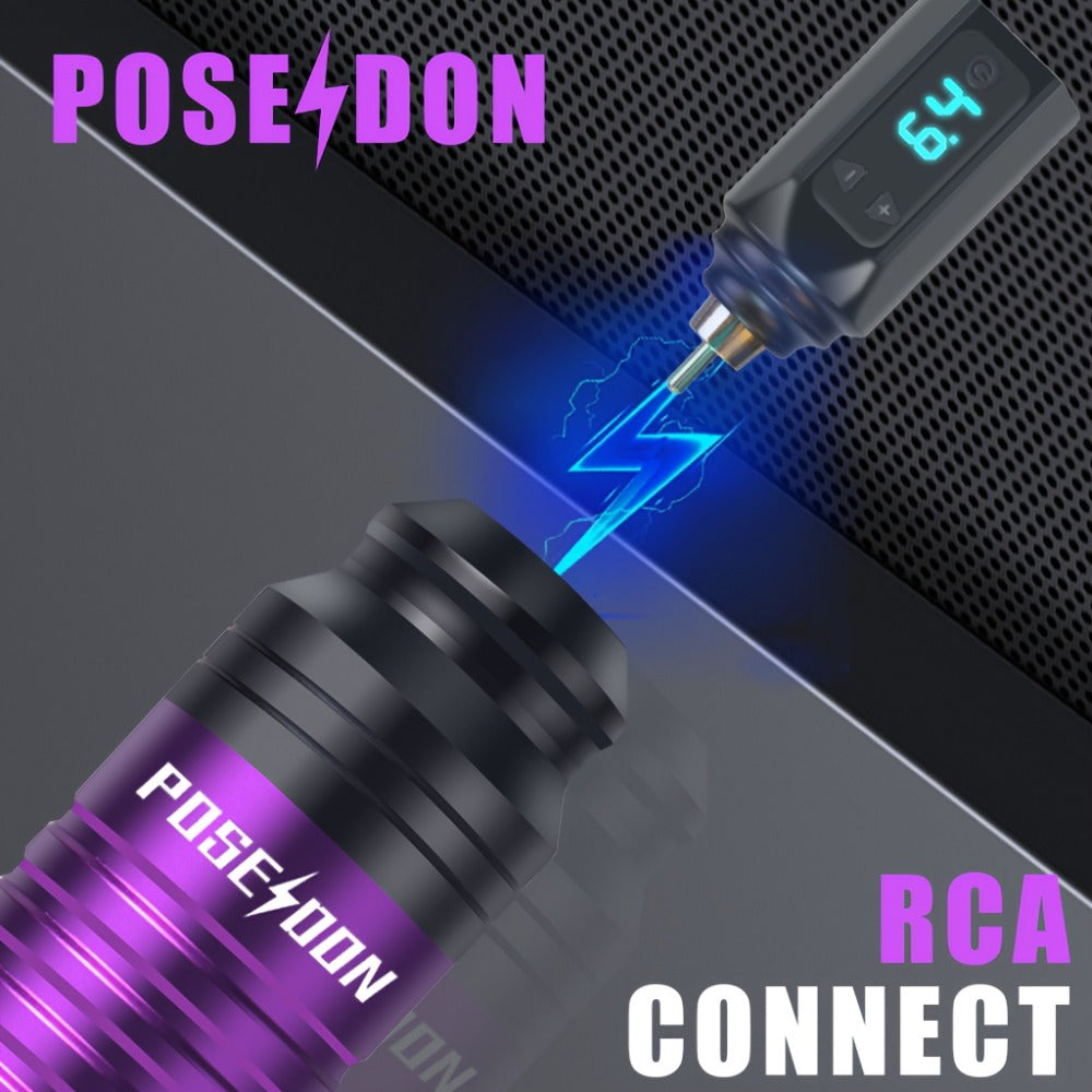 Tattoo Machine Kit POSEIDON TU12 Wireless Pen with 1500mAh Battery, USB-C, 20 Cartridges and Practice Skin — image 2
