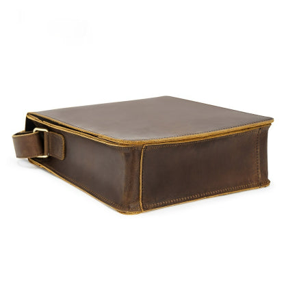 Vintage Cowhide Men's Crossbody Bag, Fashionable Genuine Leather Shoulder Bag