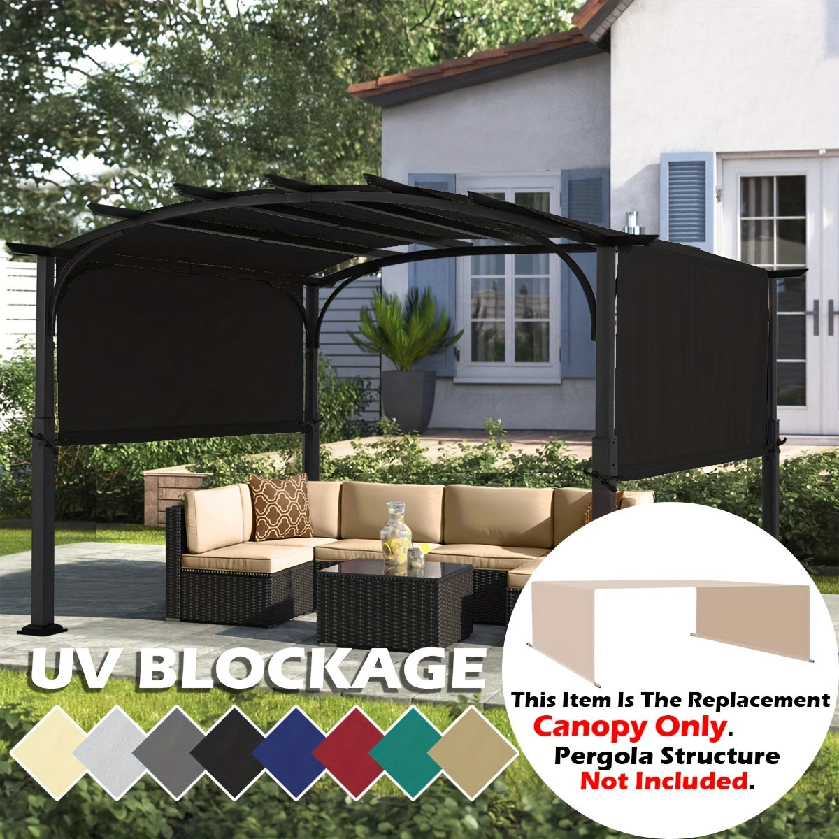 Pergola Canopy, Outdoor Patio Shade Replacement for Garden, Patio and Yard Use, with the Listed Configuration — image 13