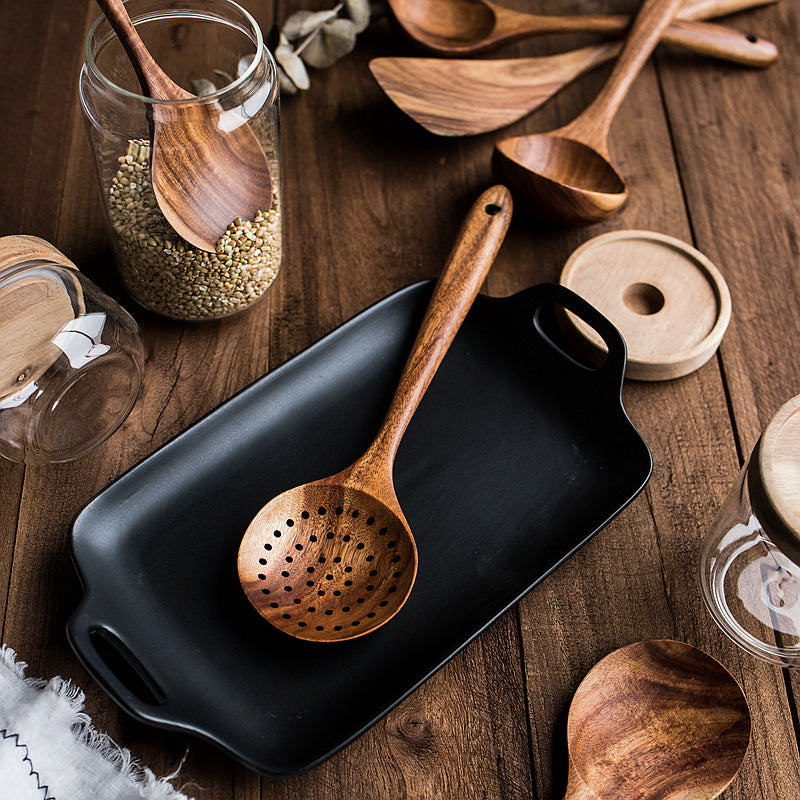 Lengthened Wood Spatula Non-stick Cooking Kitchenware Suit