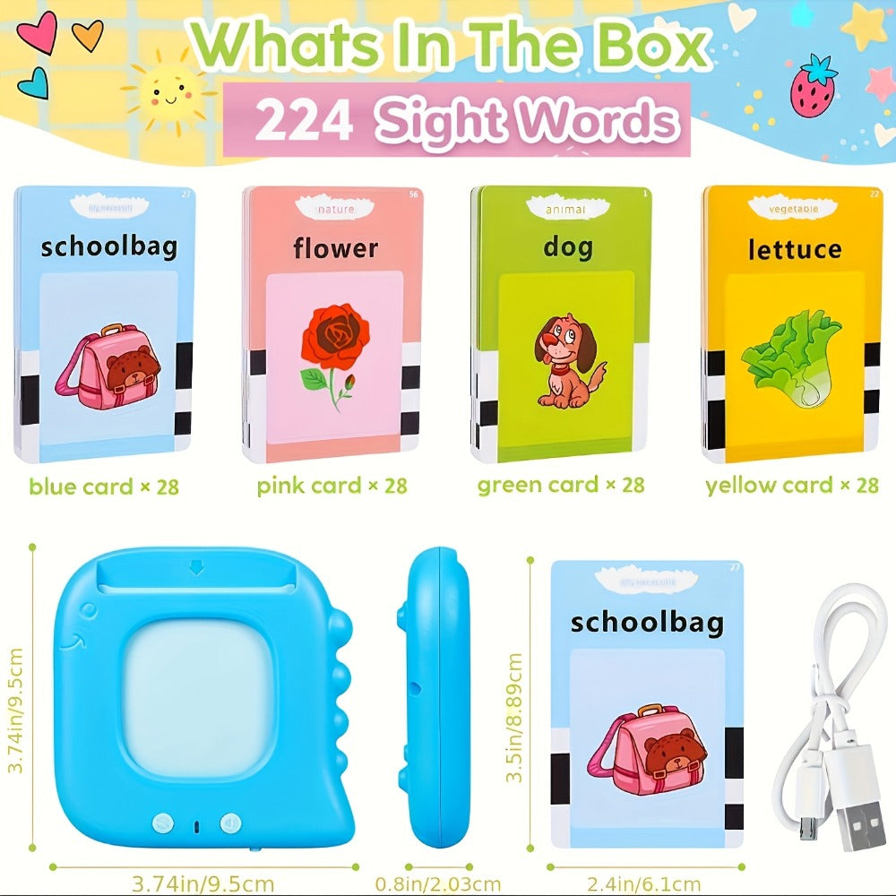 Talking Flash Cards for Kids 224 & 510 Words, Electronic Language Learning Device for Preschoolers Ages 3-6 — image 2