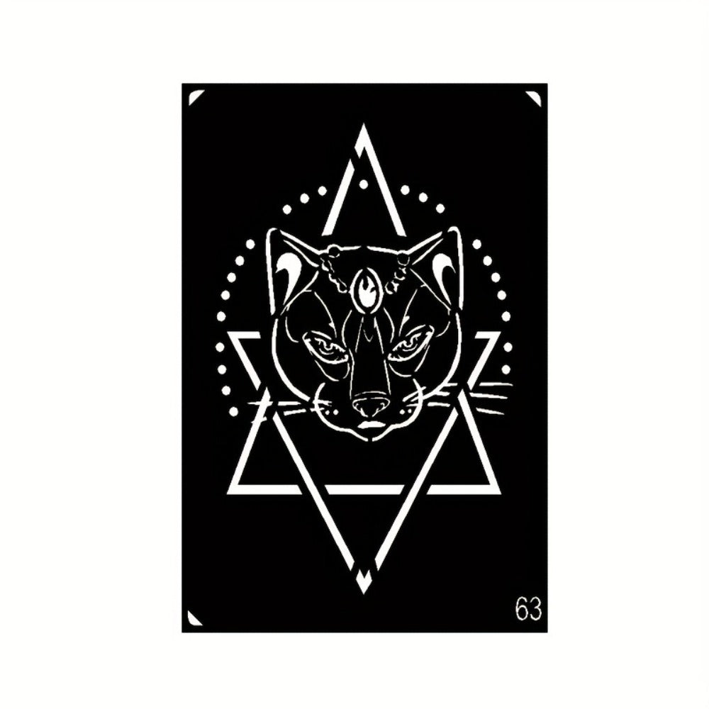 Twenty-Piece A5-Labeled Tattoo Stencil Kit002 with Animal, Symbol and Geometric Pattern Designs — image 4