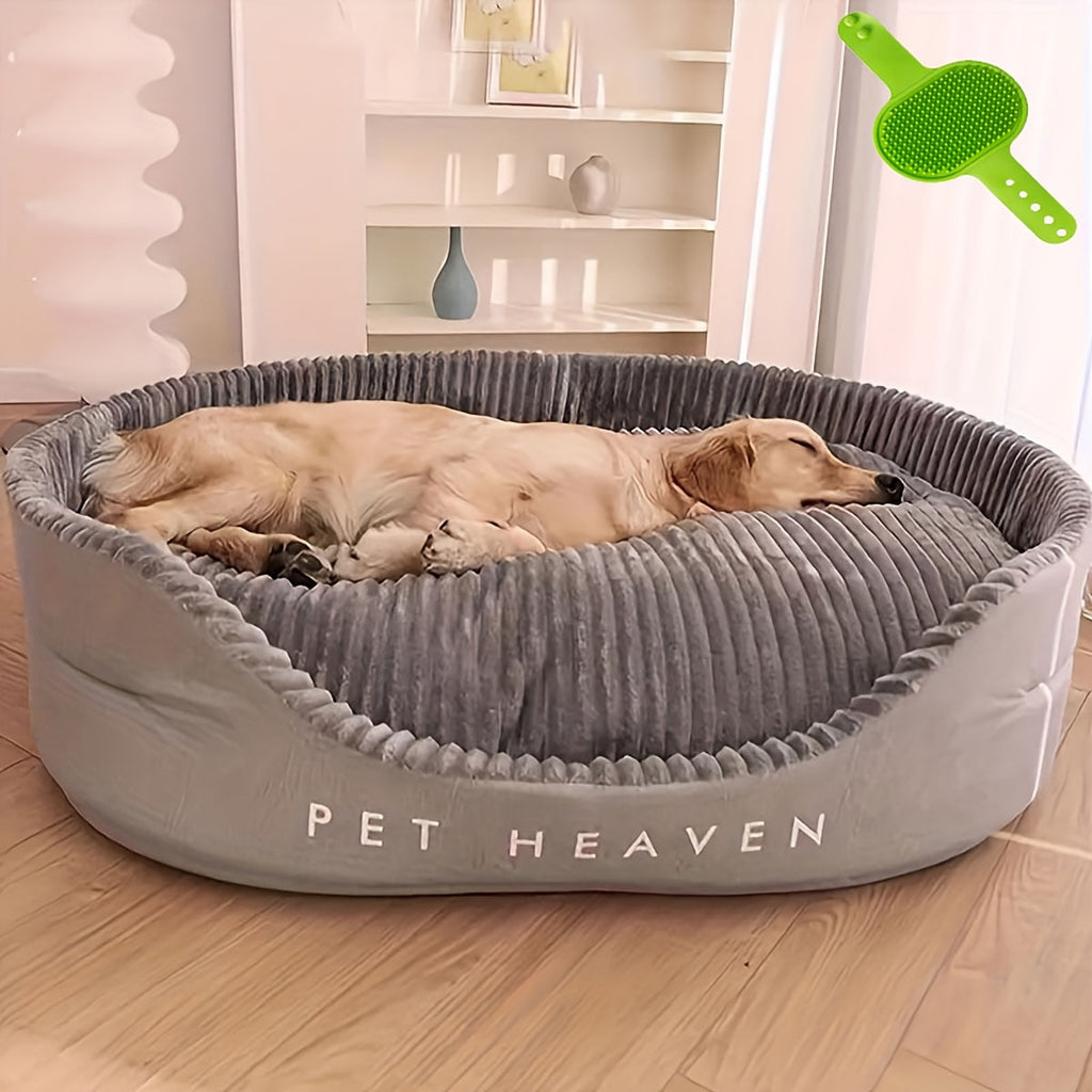 Ribbed Bolster Pet Bed System with M-XXL Beds and Separately Labeled Replacement Mat or Cushion — image 1